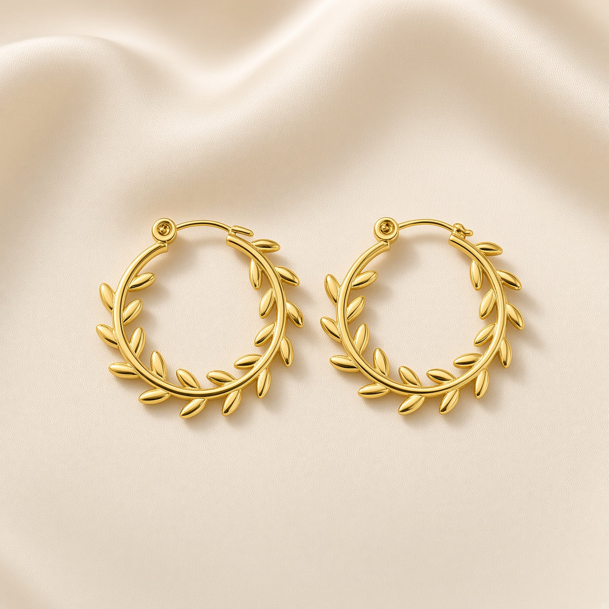 Gold Floral Hoops ( Premium high-grade stainless steel with golden plating )