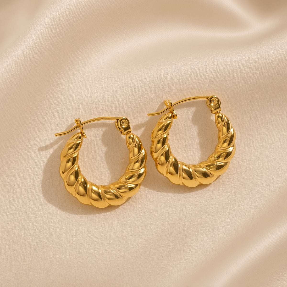 Gold Rope Hoops ( Premium high-grade stainless steel with golden plating )