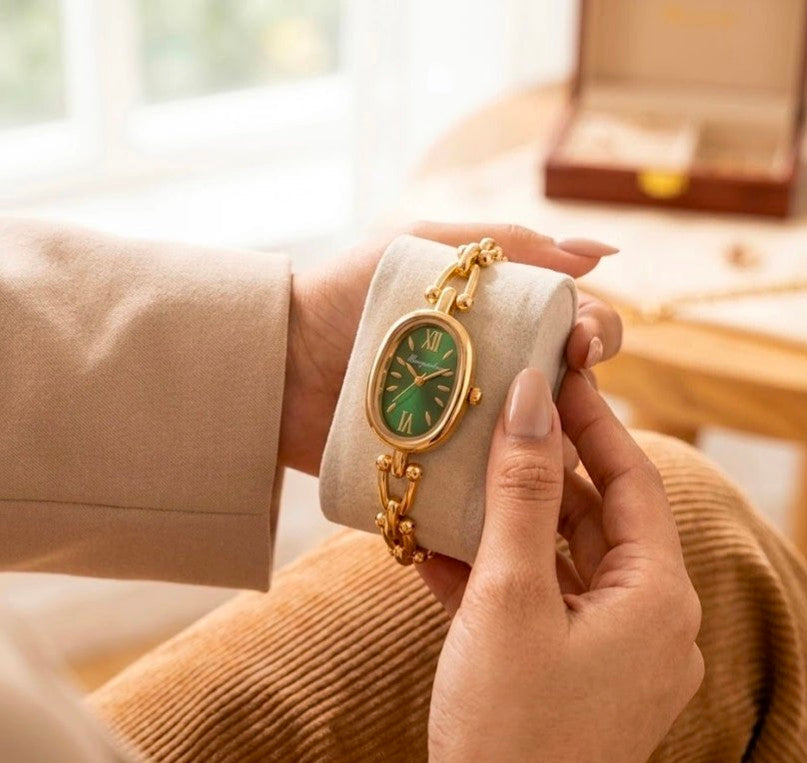 Classic Bracelet Watch( Premium Stainlees Steel UV Gold Coating )