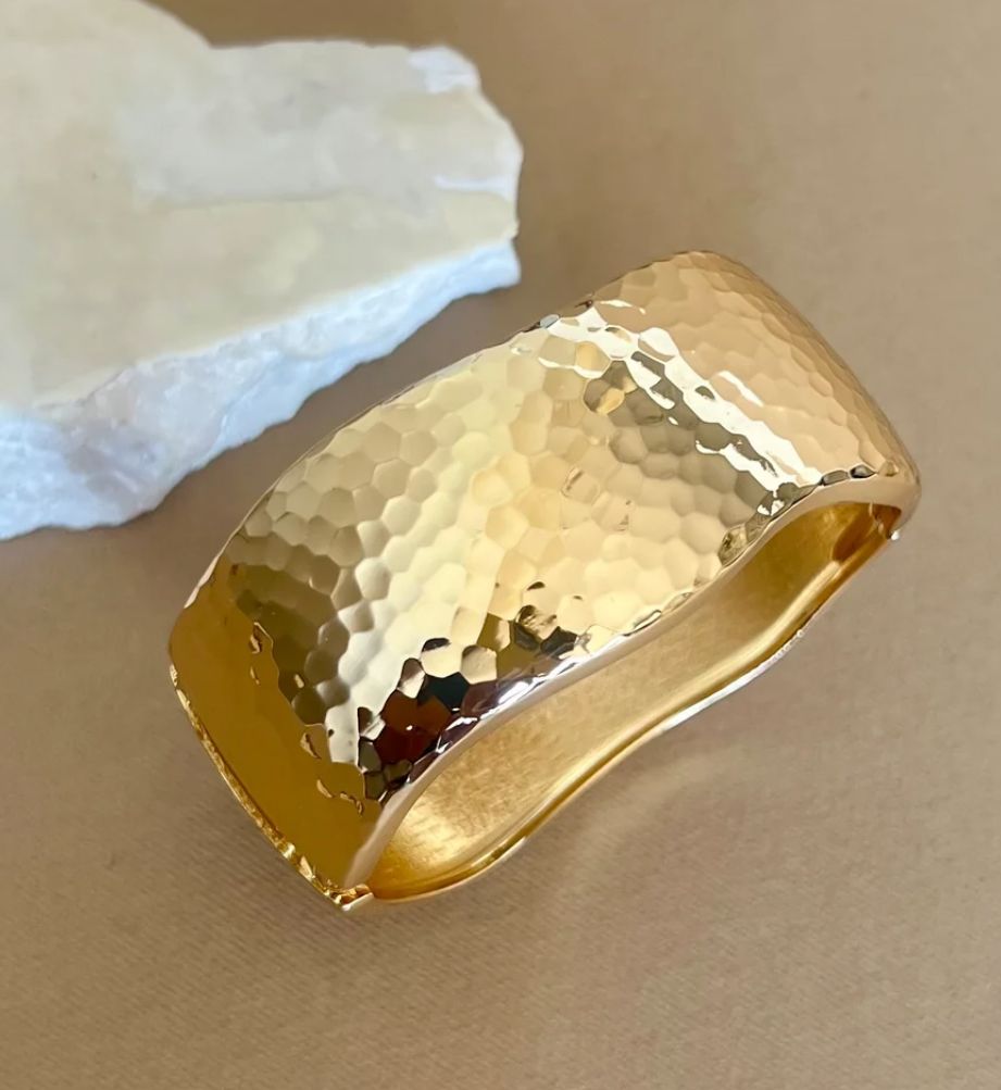 Turkish Golden Pewter Kara bracelet with immaculate golden UV polish