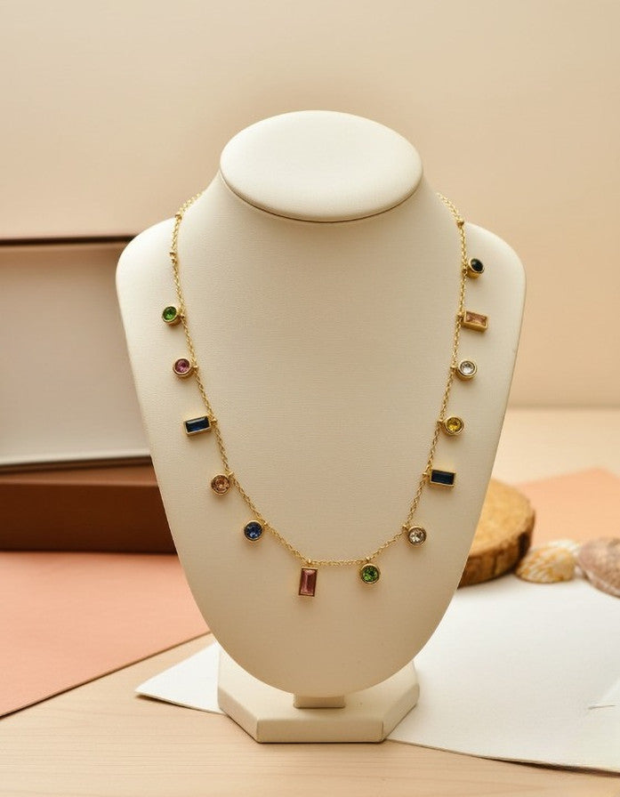 Gems Necklace ( Premium Stainless Steel Tarnish Free)