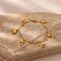 Classy Sea Shell Style Bracelet ( Premium high-grade stainless steel with golden plating )