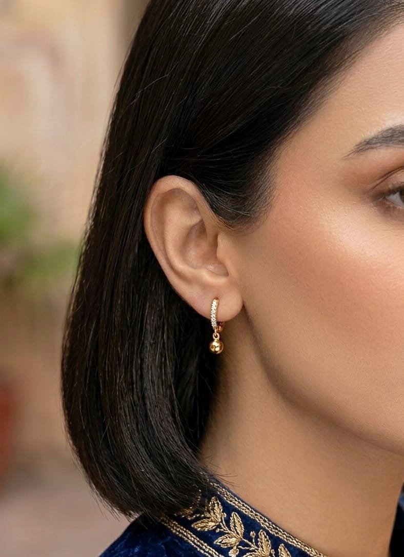 Stilness gemstone Earrings (Premium Stainless Steel with Gold UV coating