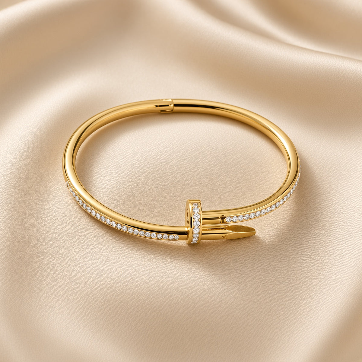 Golden Nail Cuff ( Premium high-grade stainless steel with golden plating )