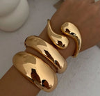 Turkish Golden Pewter Kara bracelet with immaculate golden UV polish