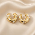 Bubble Pearl Hoops ( Premium high-grade stainless steel with golden plating )