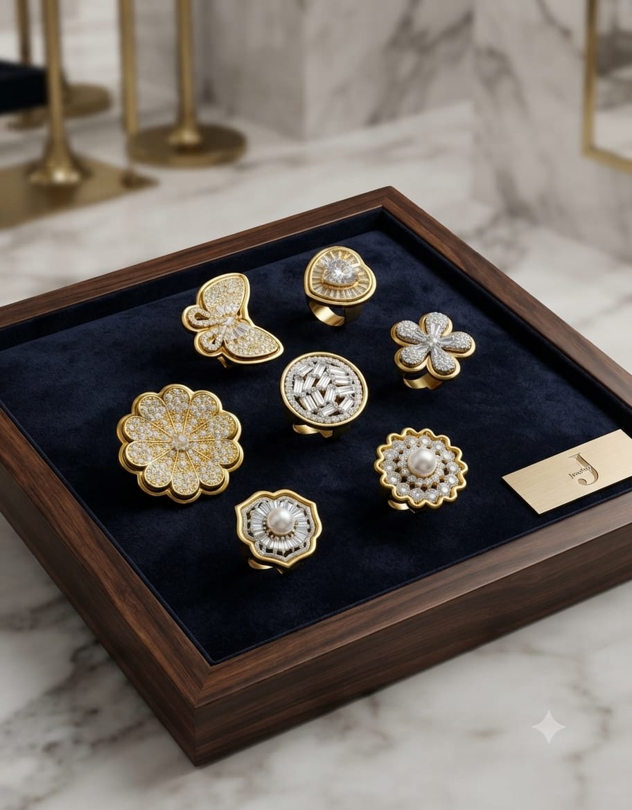 Stainless Steel  Adjustable Rings ( Premium high-grade stainless steel with golden plating )
