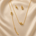 Eternal Knot Suite (necklace + earrings)( Premium high-grade stainless steel with golden plating )
