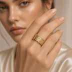 Crown jewels Ring ( Premium high-grade stainless steel with golden plating )