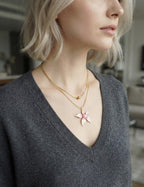 Flower Power Pink Necklace ( Premium Stainless Steel Tarnish Free)