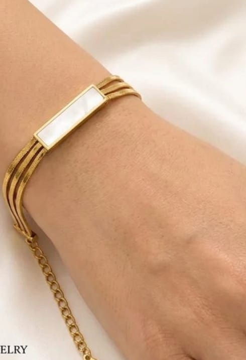 Evergreen Premium Bracelet Stainless Steel UV gold polish