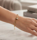 Jewel Bracelet ( Premium Stainlees Steel UV Gold Coating )