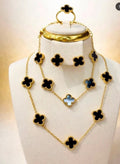 Black Floral Combo Set ( Premium high-grade stainless steel with golden plating )