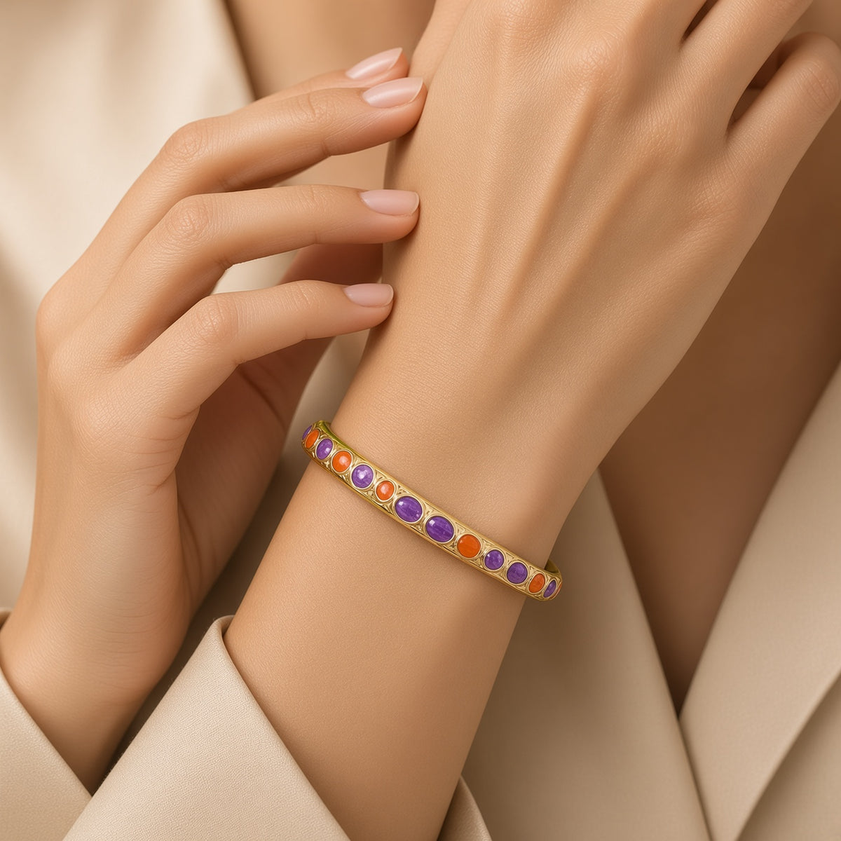 Turkish Bangles( Premium high-grade stainless steel with golden plating )