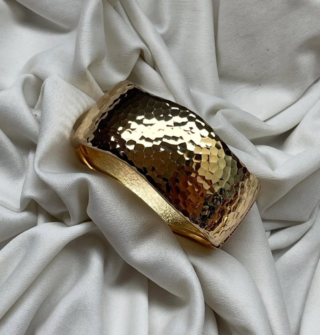 Turkish Golden Pewter Kara bracelet with immaculate golden UV polish