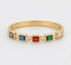 Rainbow Bezel Bracelet ( Premium high-grade stainless steel with golden plating )