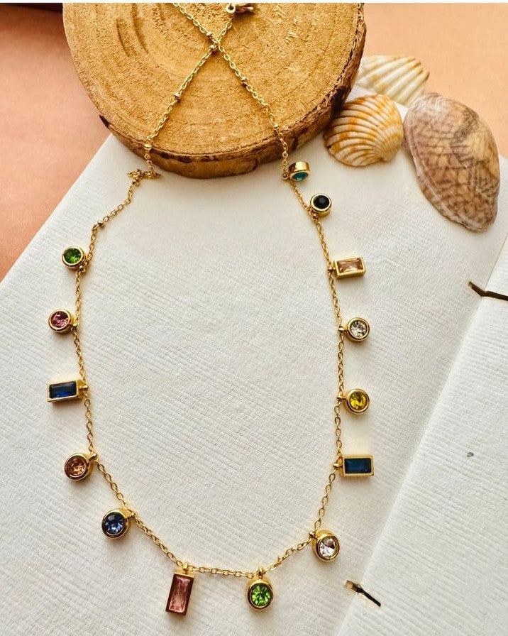 Gems Necklace ( Premium Stainless Steel Tarnish Free)
