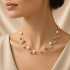 Golden Sphere Pearl Necklace